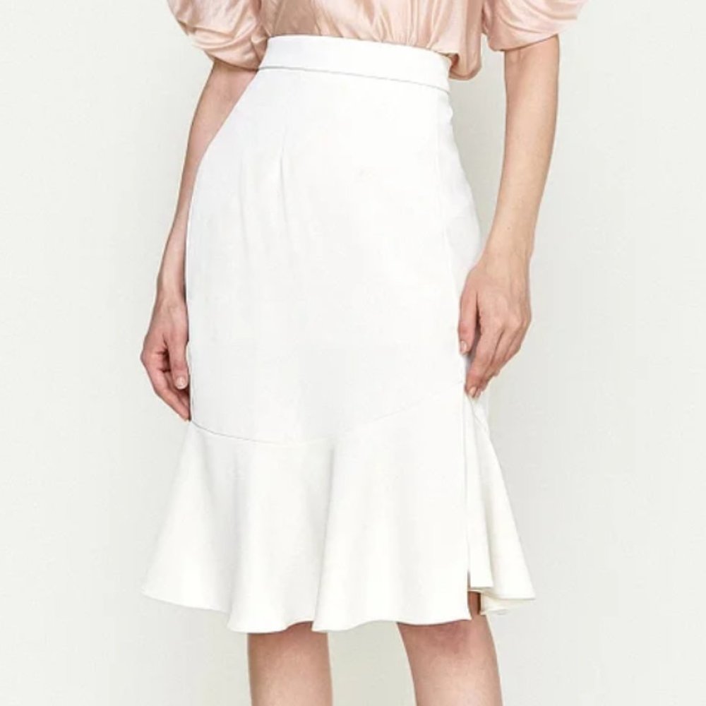 J.ING Ivory Flared Midi Skirt